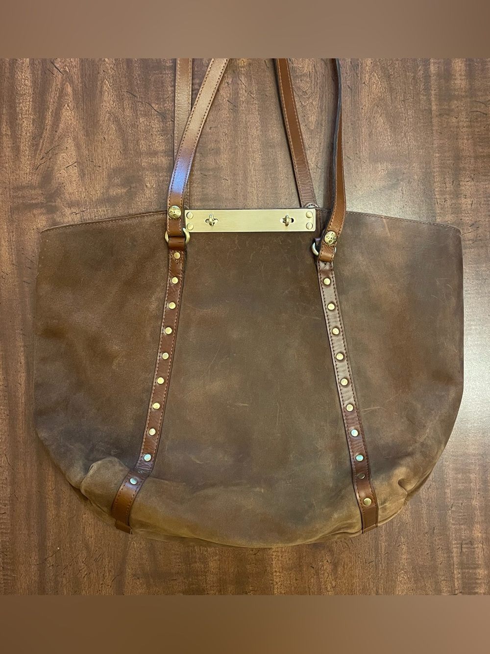 Patricia Nash Benvenuto Tote - Brown Burnished Suede - Large
